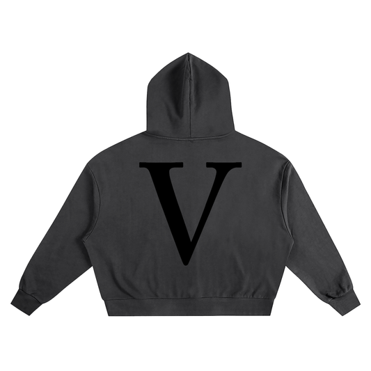 VALORÈXIS BOXY HOODIE - BLACK